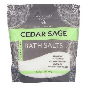 Natural Soothing Touch Bath Salts - Cedar Sage - 32 Oz Bag