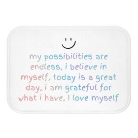 Stylish Microfiber Positive Affirmation Bath Mat by Onetify