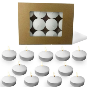 Bahrosa 2.5" White Unscented/ Smokeless Floating Candles