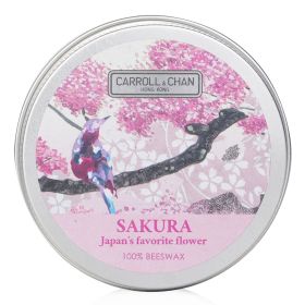 100% Beeswax Sakura Scent Mini Tin Candle by Carroll & Chan