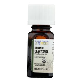 100% Pure Organic Clary Sage Essential Oil - Aura Cacia-.25 OZ