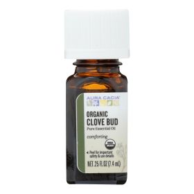 Pure Organic Clove Bud Essential Oil by Aura Cacia- 0.25 Oz