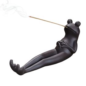 1 Pc Ceramic Frog Incense Burner / Stick Holder & Ash Catcher