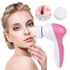 Waterproof Spin Facial Cleansing Brush with 5 Brush Heads