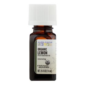 100% Pure Organic Lemon Essential Oil by Aura Cacia - .25 OZ