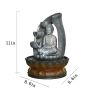 11" Buddha Fountain Feng Shui Indoor Tabletop Waterfall Kit