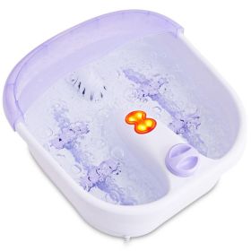 4 Rollers Relaxation Bubble Heating Foot Spa Massager Device