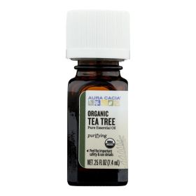 100% Pure Organic Tea Tree Essential Oil by Aura Cacia -.25 OZ