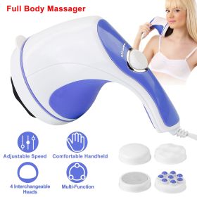 Electric Handheld Vibrating  Body Massager w/ 4 Head Options