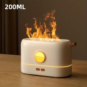 3D Humidifier Aroma Essential Oil Diffuser w/ Flame Night Light (Color: White)