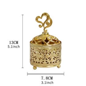 1 Pc Creative Metal Incense Burner Holder & Desktop Decor (Color: Full Metal Cylindrical Incense Burner)