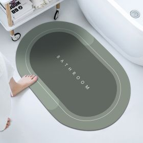 Diatom Mud Oval Super Absorbent Quick Dry Non-Slip Bath Mat (Color: Light Green, size: 15.7*23.6"/40*60CM)