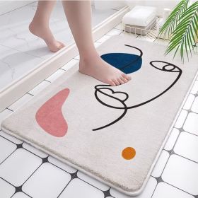 Absorbent Quick Drying Bathroom Bath Mat - Coral Fleece (Specification: 50x80cm, Color: coral fleece D)