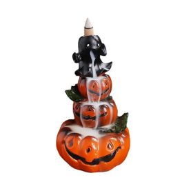 Creative Halloween Pumpkin Ornament Backflow Incense Burner (Type: Halloween Pumpkin, Color: As pic show)