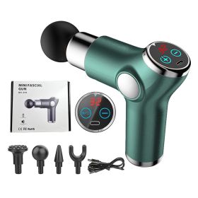 High Frequency Portable LCD  Massage Gun Mini - 32 Speeds (Color: Green)