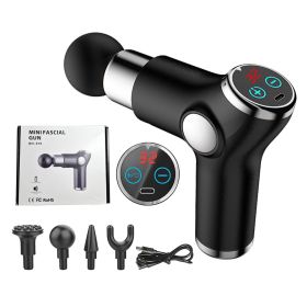 High Frequency Portable LCD  Massage Gun Mini - 32 Speeds (Color: Black)