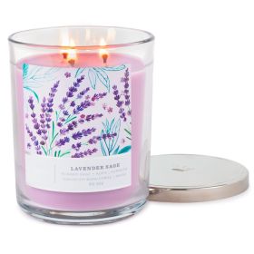 Perfect Present 3-Wick Indoor/Outdoor Decor Jar Candle 16 Oz (Type: Lavender, Color: As pic show)