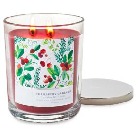 Perfect Present 3-Wick Indoor/Outdoor Decor Jar Candle 16 Oz (Type: Cranberry, Color: As pic show)