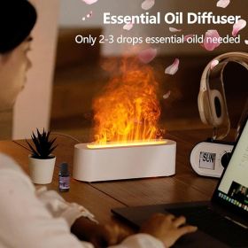 Flame Essential Oil Aroma Diffuser Air Humidifier w/ 7 LED Lights (Color: Black)