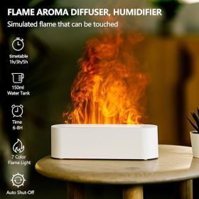 Flame Essential Oil Aroma Diffuser Air Humidifier w/ 7 LED Lights (Color: White)