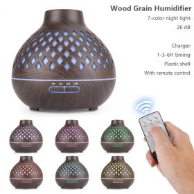 1pc Air Humidifier Aroma Essential Oil Diffuser Machine-500ML (Color: Dark Color)