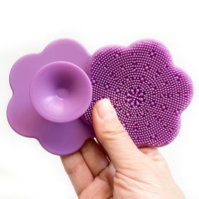 Silicone Facial Cleansing Massage/ Brush Wash Beauty Tool (Color: Purple)