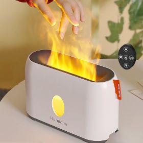 Flaming Oil Diffuser Humidifier w/ 3D Faux Flame Lights - 200ml (Color: White)