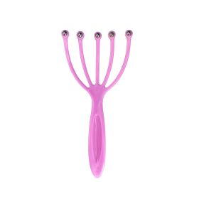 1 Pc Anti-Stress Pain Relief Octopus Claw Head Massager Tool (Color: 5 Claws-pink)