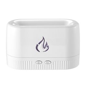 Flame Humidifier Aromatherapy Essential Oil Diffuser Machine (Color: White)