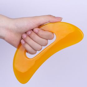 Gua Sha Resin Body Shaping Massage Tool With Handle (Color: Orange)