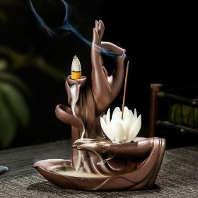 1Pc Reversible Lotus Incense Burner - Purple Sand Ornament (style: Single Furnace)